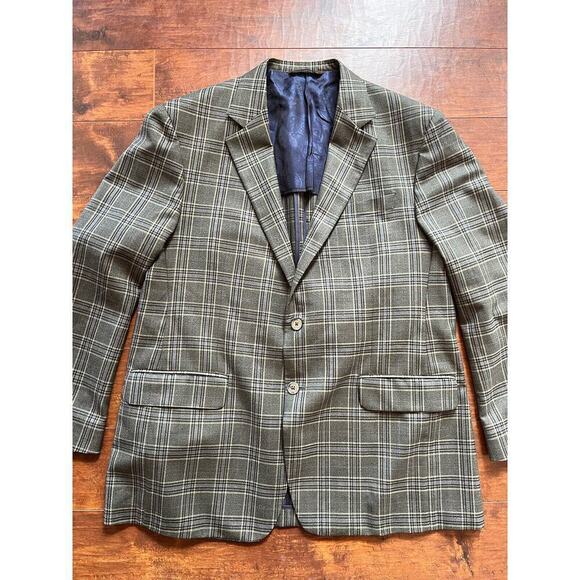 Robert Talbott Green Plaid High QualitySport Suit Coat Mens READ BELOW